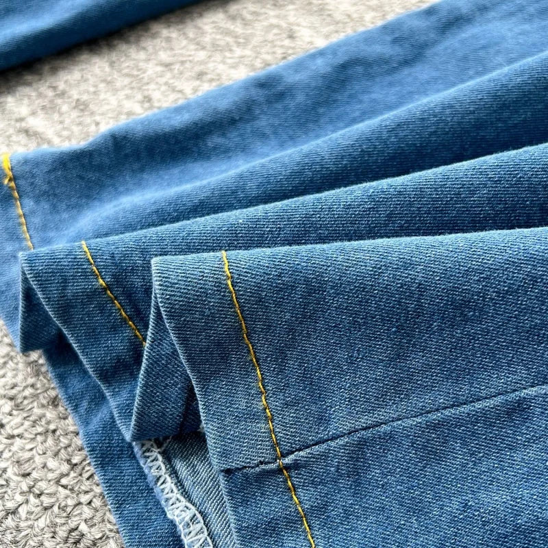 Vintage Denim 2 Piece Sets Women Outfit Spring Clothes Women 2026 Long Sleeve Shirt Top Straight Jeans Pant Set Cowboy Woman Set