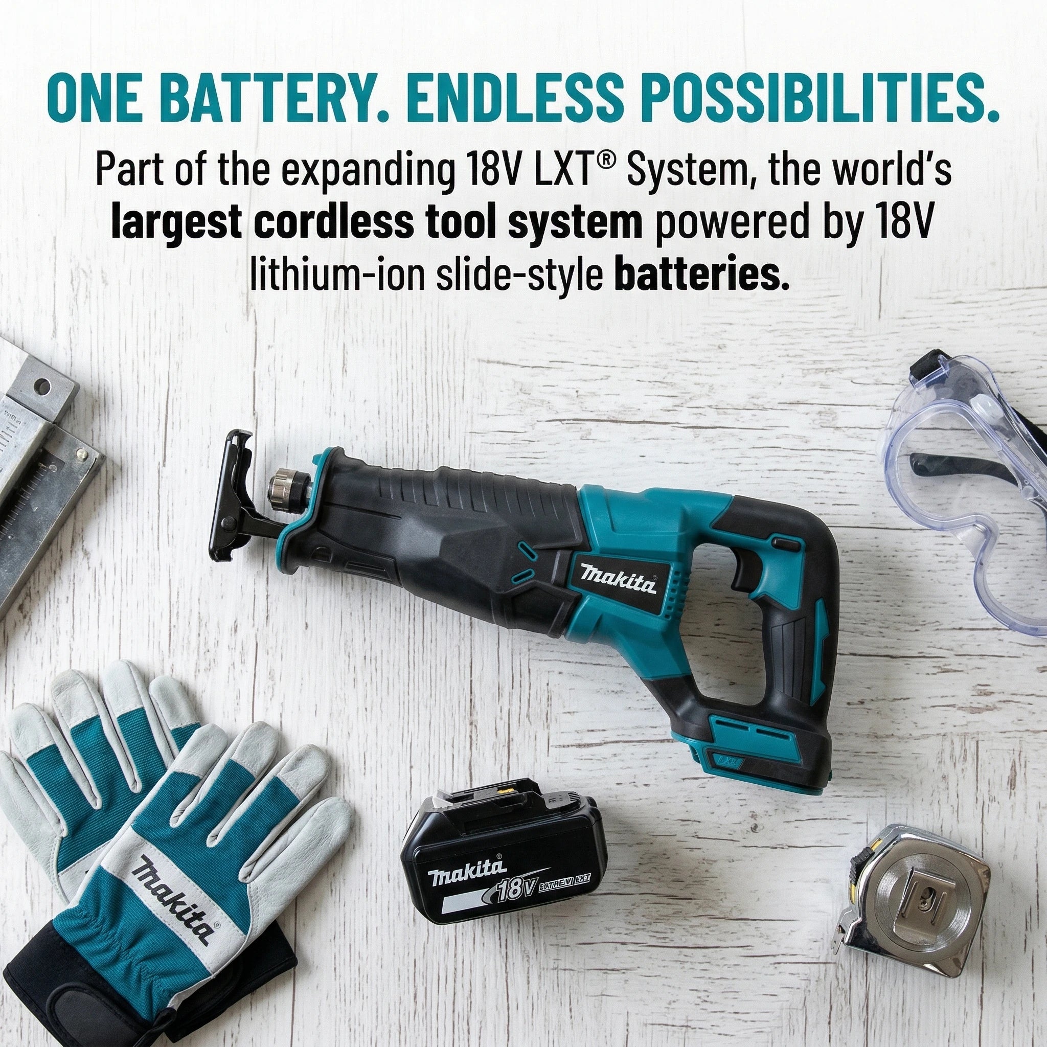 Makita  Cordless Reciprocating Saw, Easy-to-Use Brushless Power Tool, Portable with 4 Blades for Home & Workshop, Bare