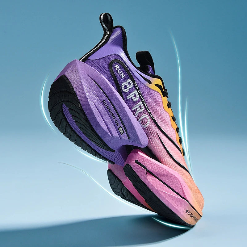 Men's Sports Shoes Running Sneakers Carbon Plate Running Shoes Women Marathon Racing Shock-absorbing Athletics Training Shoes - Beauty