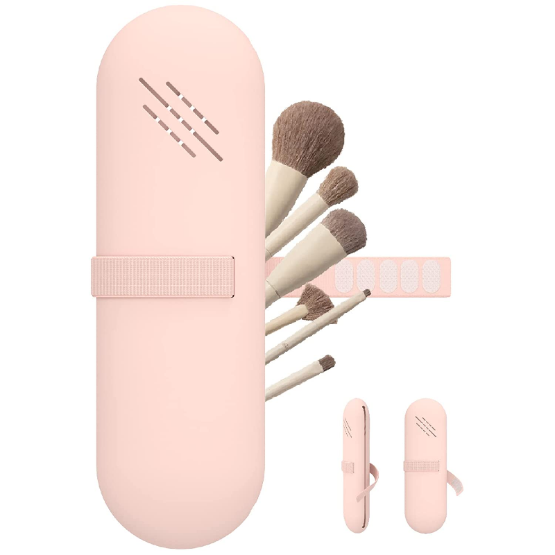 Travel Makeup Brush Holder,Make Up Organizer Bag Case,Cosmetic pouch,Toiletry Organizer,Silicon Small Makeup Brush Purse