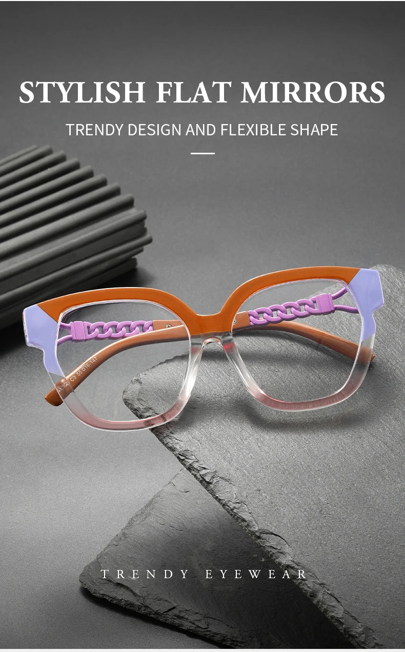 High-Visual-Appeal Cat-Eye Glasses - Unisex, Versatile Blue Light Blocking Plain Glasses