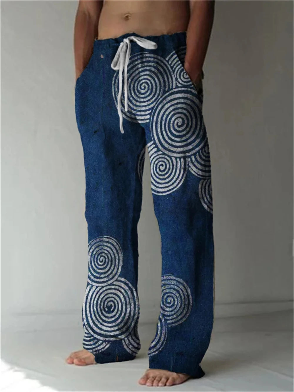 Men's Casual Pants Shark A 3d Printed men's New Winter Pants Fashion men's Loose Casual Pocket Pull Rope Sports Pants