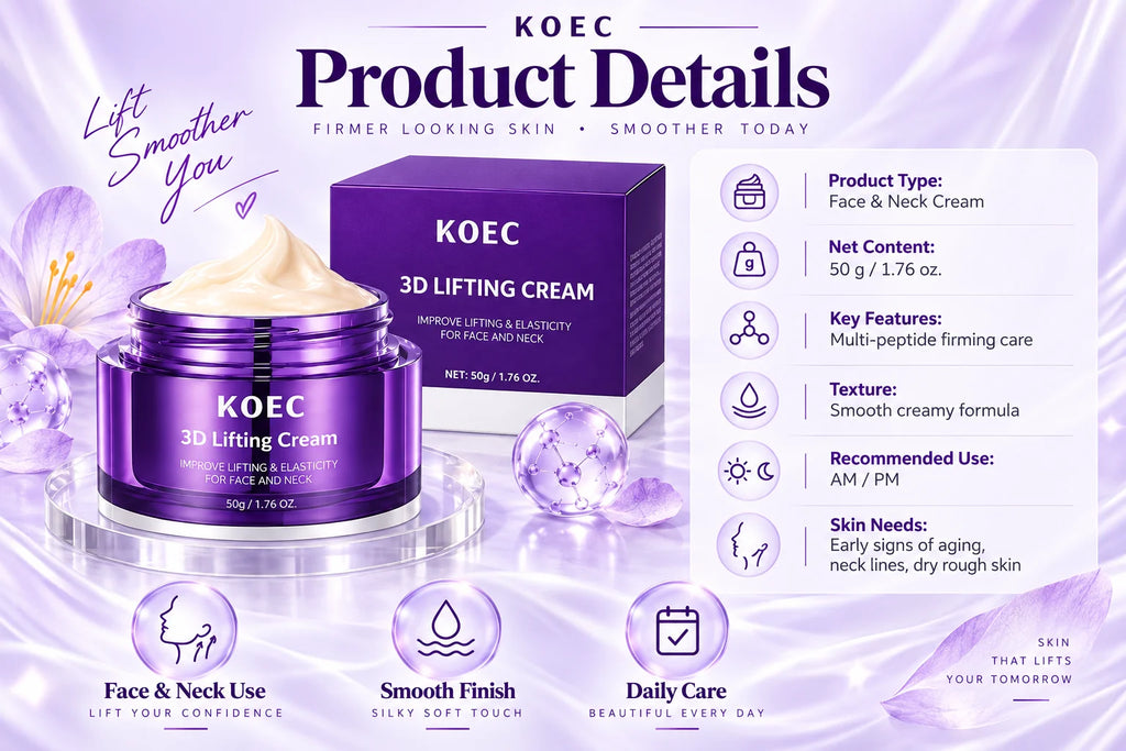 3D Lifting Cream, Firming Skin with Plant Squalane, Shea Butter & 16-Peptide Complex, Improves Uneven Skin Tone, Suitable for All Skin Types, Hydrating & Moisturizing Face Cream, 50g/1.76oz