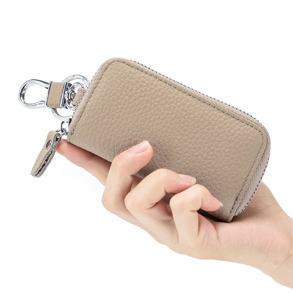 Key Case Multifunctional Zipper Men's Household Key Case Universal Car Keybag Women Leather Organizer Keychain Wallet 10 Color