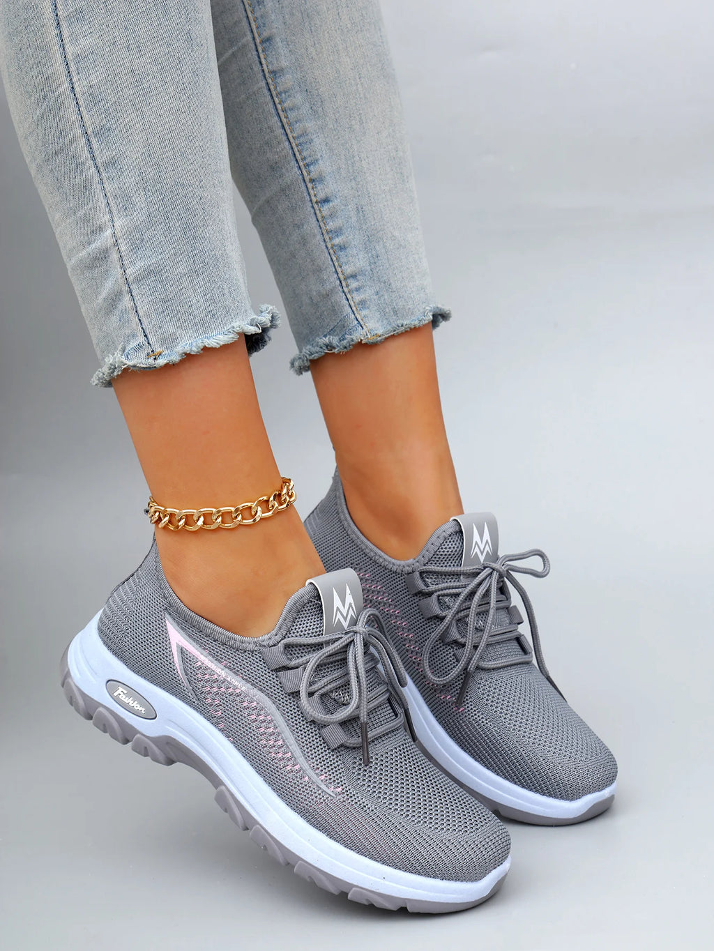 Spring and Autumn New Women's Casual Lace-Up Sneakers, Comfortable, Breathable, Lightweight and Wear-Resistant Sports and Casual Shoes