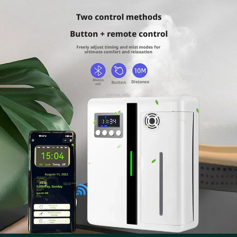 Smart Aroma Diffuser 300m³ Built-in Pressurized Fan Nano Mist Atomization Waterless Essential Oil Scent Machine for Home Hotel