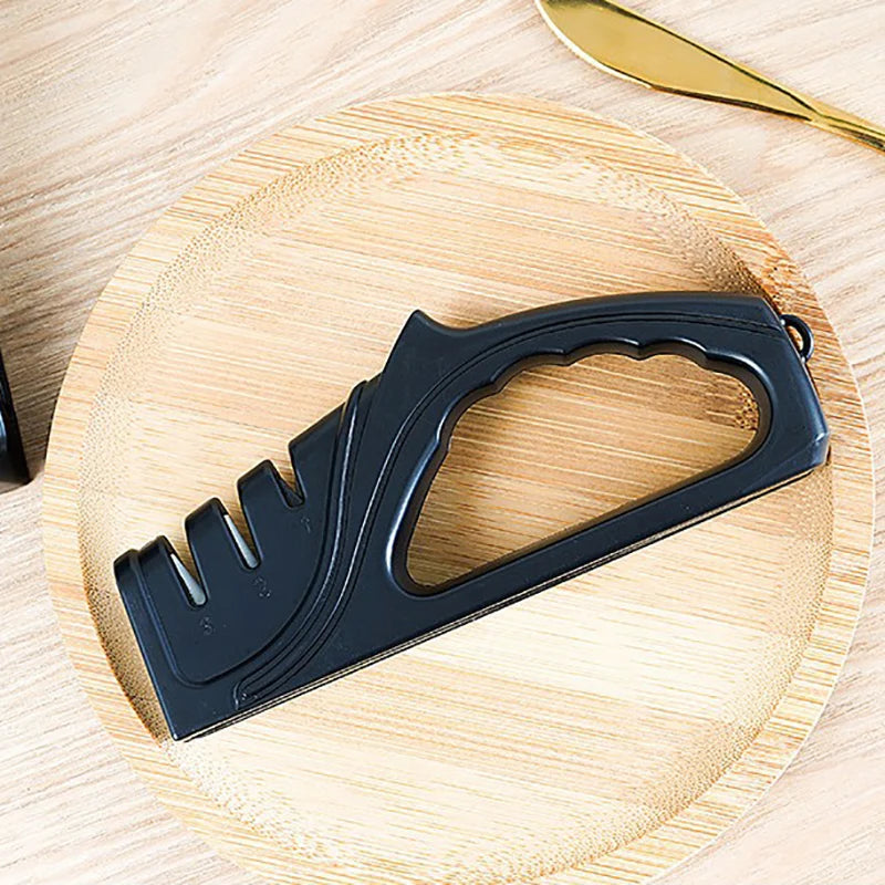 Multifunctional Kitchen Knife Sharpener 4 Segments Portable with Non-slip Base Household Essential Gadgets for Sharpening Knives