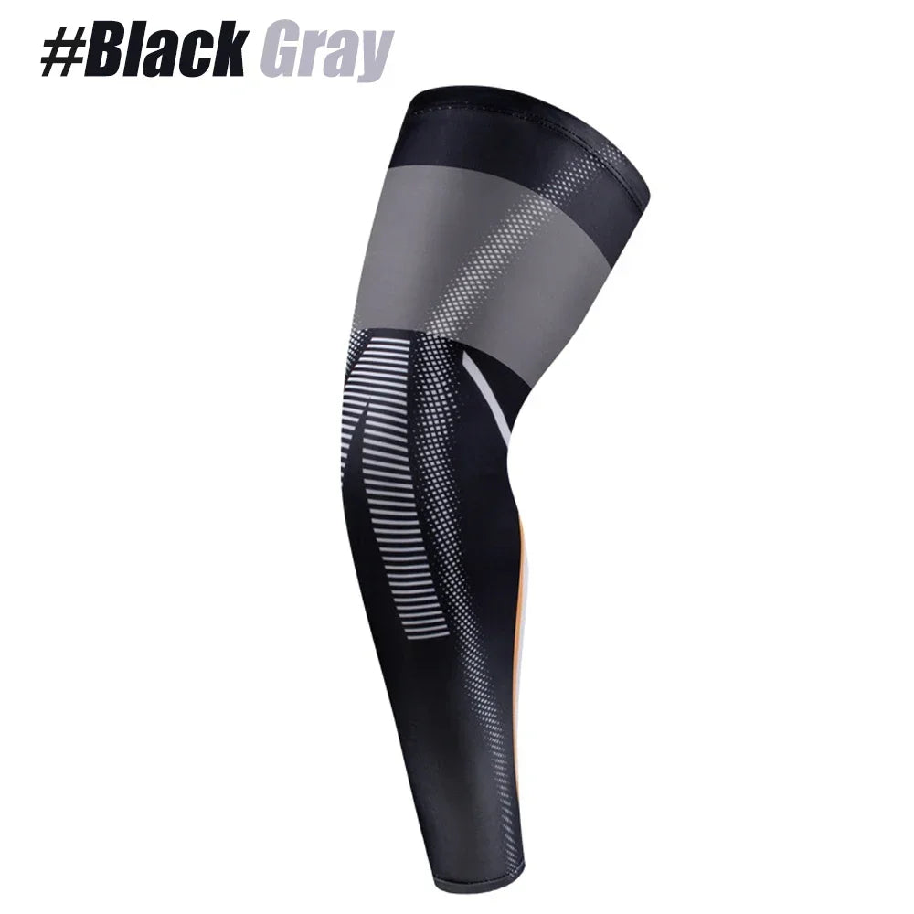 1PCs Compression Leg Sleeves Full Length for Varicose Veins Running Cycling Sports UV Protection Knee Support for Women Men