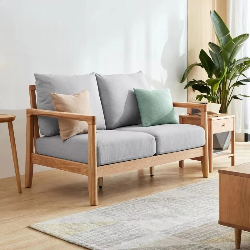 Wooden Sofa with Removable Cover Feature