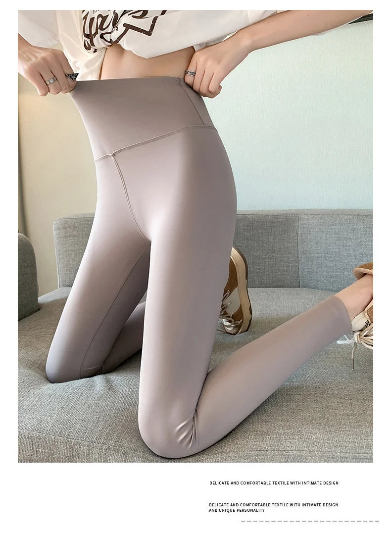 BIVIGAOS Summer New White Khaki Shark Leggings Women Thin High Waist Slim Legs Skinny Leggings Sports Fitness Leggings Spring