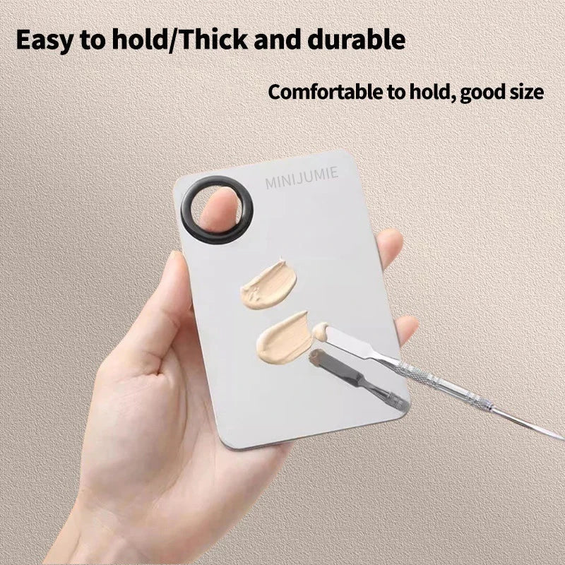 Makeup Foundation Brush Mixing Palette Stainless Steel Foundation Lipstick Eye Shadow Mixer Palette With Spatula MakeUp Tools