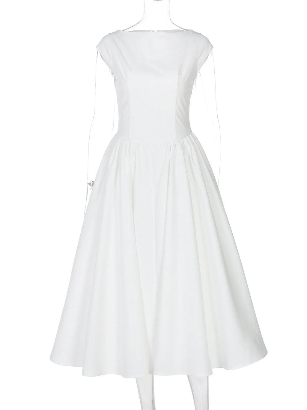 Elegant Socialite Solid Color Sleeveless Long Dresses Simple All-match Backless Temperament A-line Dress Fashion Commuting Style