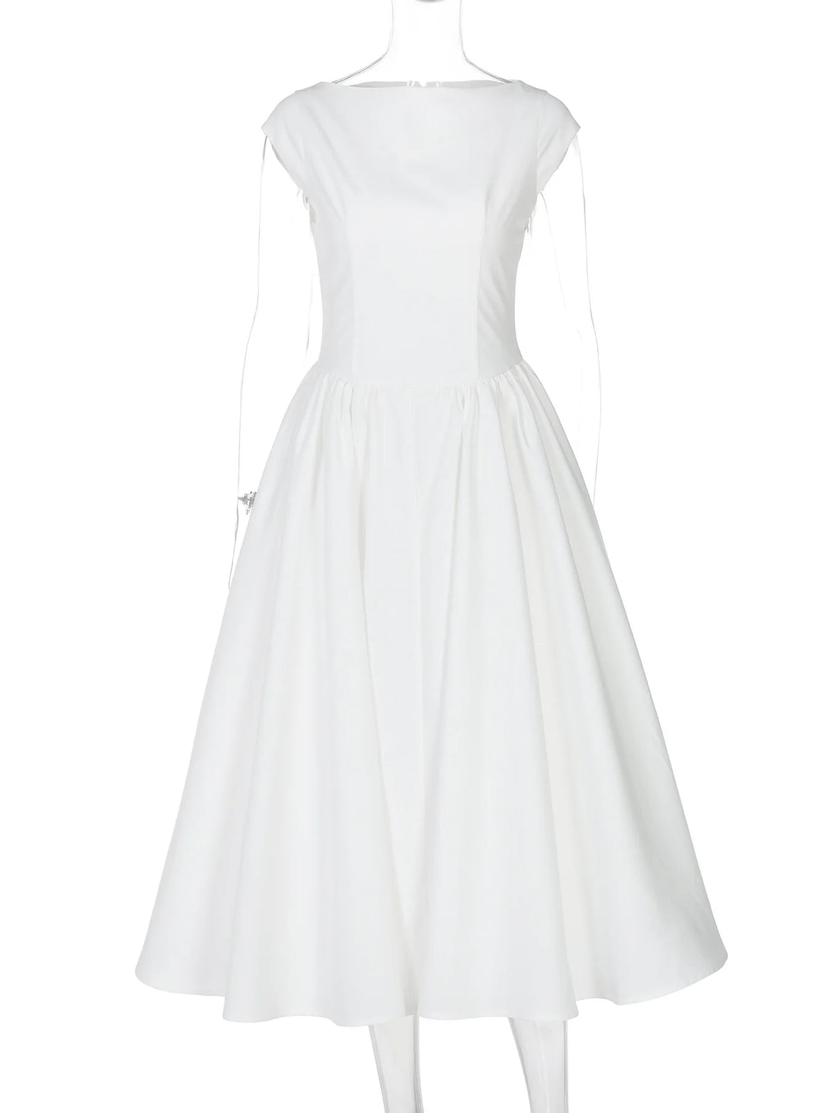 Elegant Socialite Solid Color Sleeveless Long Dresses Simple All-match Backless Temperament A-line Dress Fashion Commuting Style