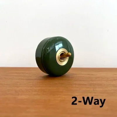 Home Improvement Round Ceramic Retro Toggle Switch 1 Ｗay 2 Way Control Wall Light Rocker Switch