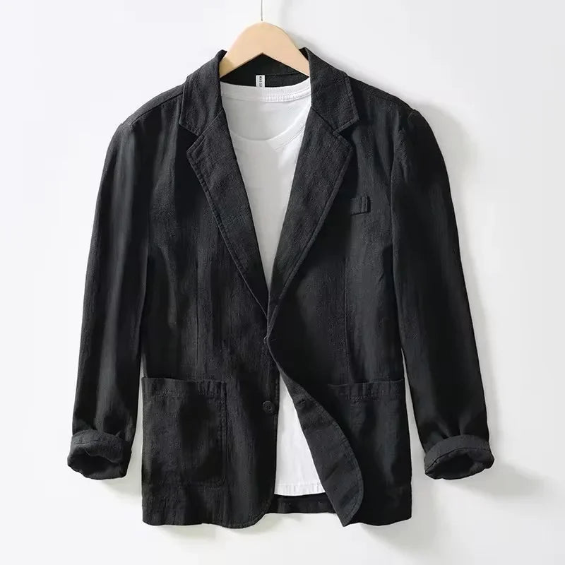 Breathable Men's Blazer Suit Jacket For Men Black Coat For Summer Business Lightweight Male Clothes 2025