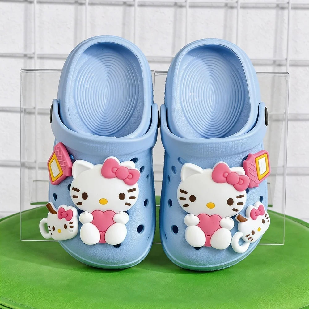 Sanrio Children Slippers Hello Kitty Garden Shoes Kawaii Kids Sandal Beach Shoes Slippers Home Shoes Casual Shoes
