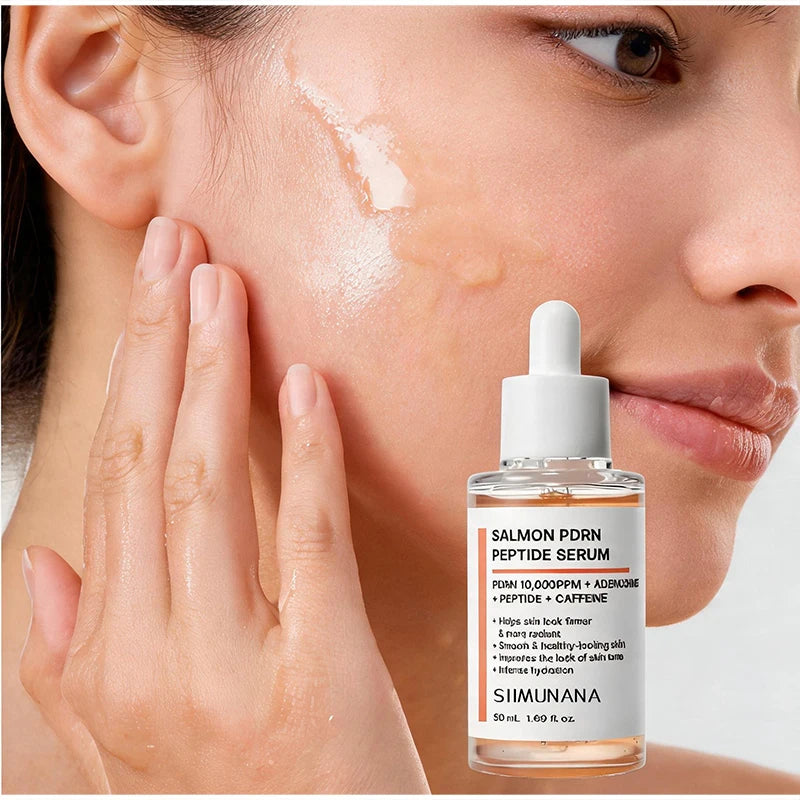 Korean Salmon PDRN & Copper Peptide Face Serum,Centella Asiatica Hydrating Repair Essence, Lightweight Glow Moisturizer All Skin