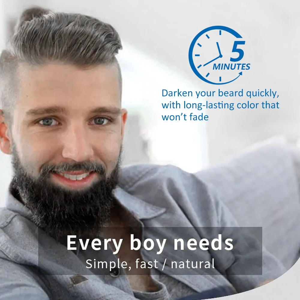 Black Beard Dye Cream With Comb Hair Beard Dye Shampoo Fast Instant Hair Dye Cream Long Lasting 3 Minutes Hair & Beard Dyeing