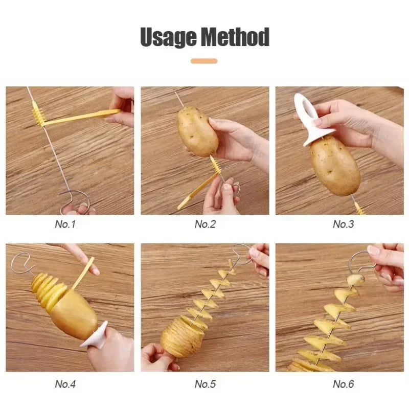 Kitchen Whirlwind Potato Spiral Cutter Potato Tower Making Machine Vegetable Slicer Vegetable Tools Accessories Gadgets