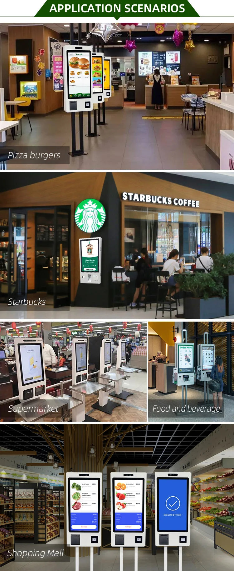 VISIGN 27 32 43 Inch Interactive Self Service Payment Kiosk Interactive Touch Screen Kiosk Self Ordering Kiosk Machine for Hotel