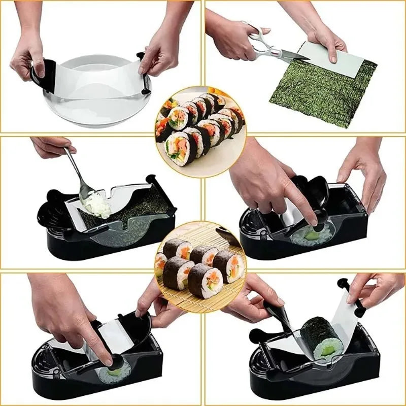 Magic Rice Mold Sushi Maker Roller Machine DIY Japanese Bento Vegetable Meat Sushi Rolling Tool Kitchen Gadgets Accessories