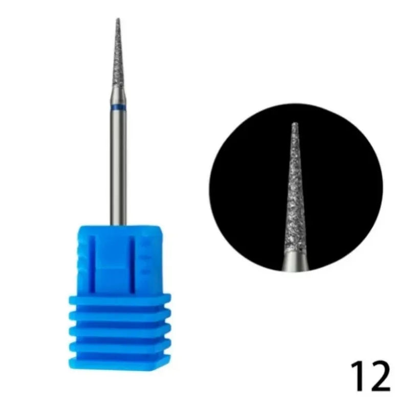 Flame Cone Cuticle Clean Nail Drill Bit 3/32'', Professional Safety Carbide Diamond Nail Bit Nail Cleaner for Cuticle Dead Skin