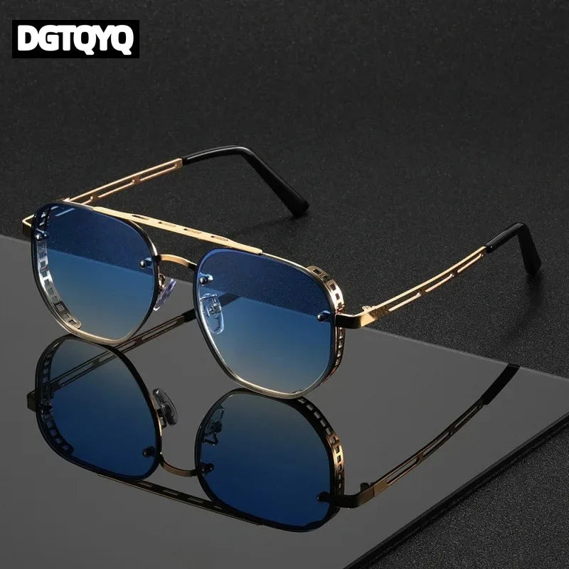 2026 New Classic and Fashionable Double-beam Metal Sunglasses, High-end, Simple and Versatile Sun Glasses for Man Women
