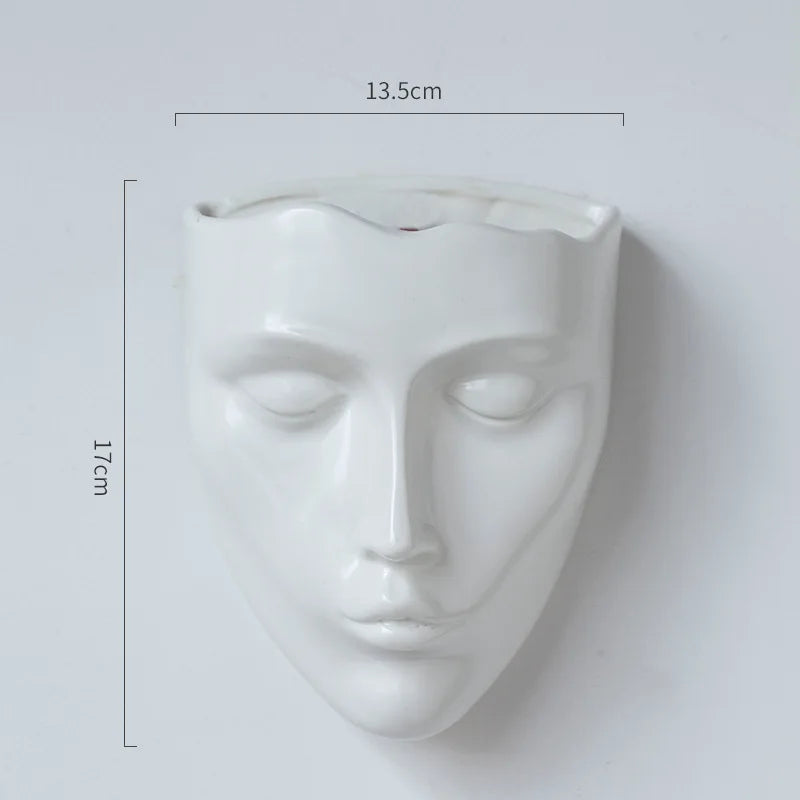Silent Cheeks Ceramic Vase Creative Wall-mounted Plant Pots Table Decoration Flower Arrangement Floral Vase Room Aesthetic Decor