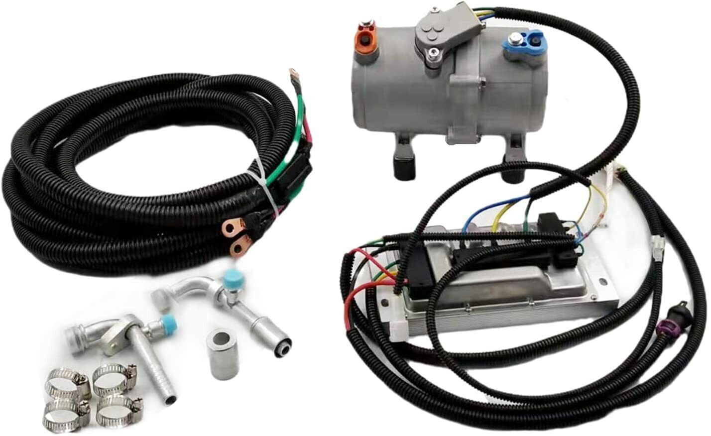 12V 24V With Control Panel Car Electric Air Conditioner A/C Air Conditioning Compressor For Truck Bus Automotive Boat Tractor