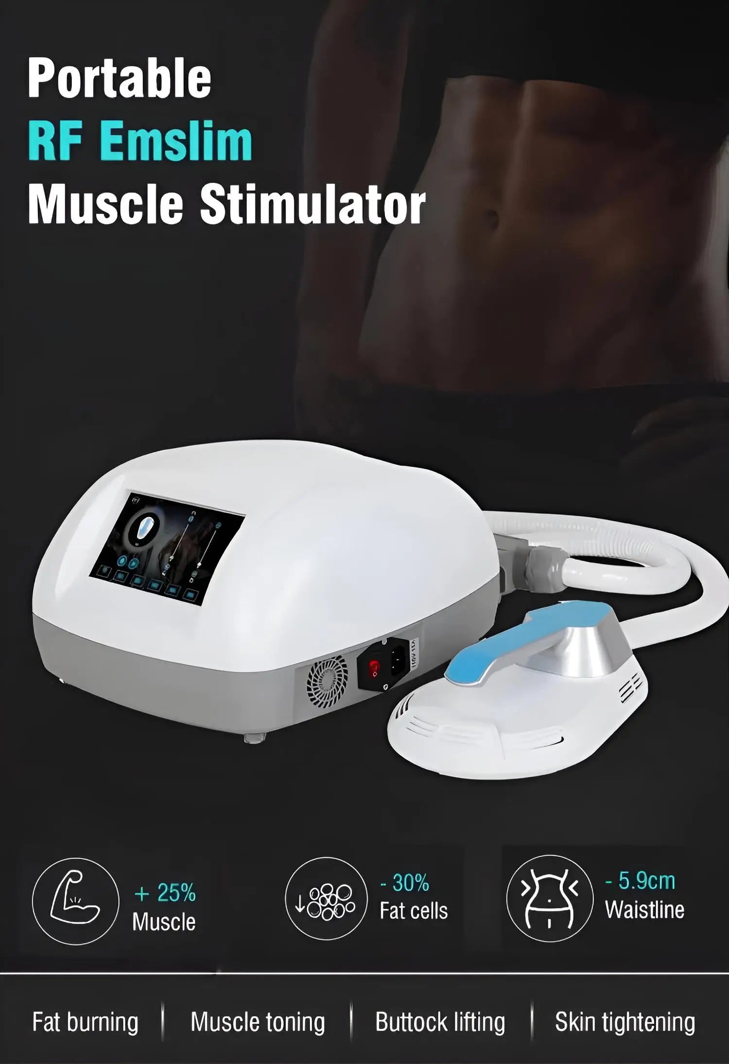 2026 Portable Body Slimming Machine Upgrade 15T Muscle Trainer RF for Home Use 36000 Contractions Session Portable Body Toner Fo