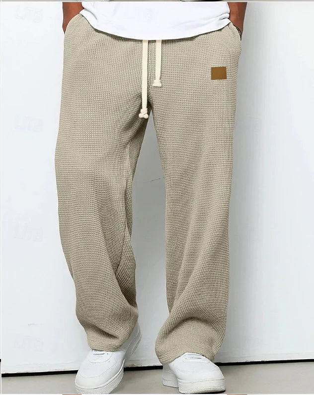 Mens Loose-fit Straight-leg Casual Pants Fashion Korean Wide-leg Sweatpants Outdoor Comfortable Lightweight Long Pants for Male