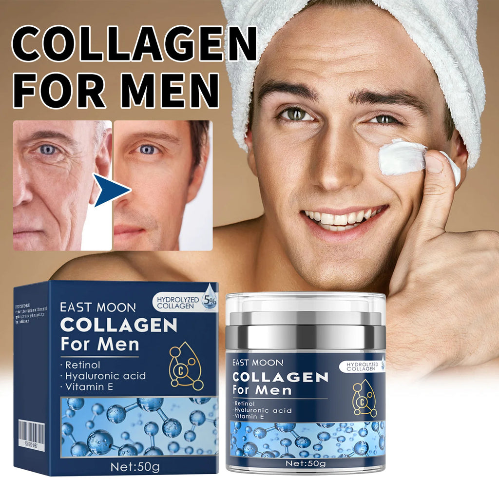 Men's Retinol Collagen Firming Moisturizing Cream Hyaluronic Acid Face Cream Anti-Wrinkle Aging Facial Skin Care Smoothing Hydrating Dry Skin Remedy Reduce Fine Lines Barrier Protection Serum