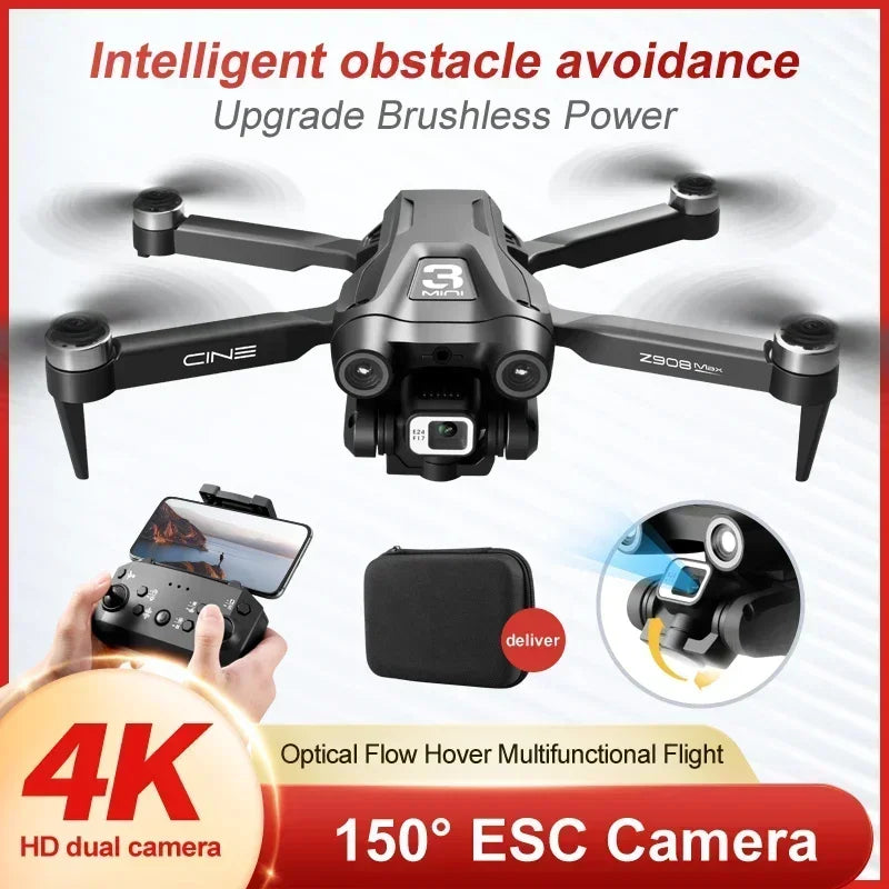 Original Z908 Pro /MAX 8K Drone ESC Professional 4K Dron Optical Flow Localization 3sided Obstacle Avoidance Quadcopter Toys