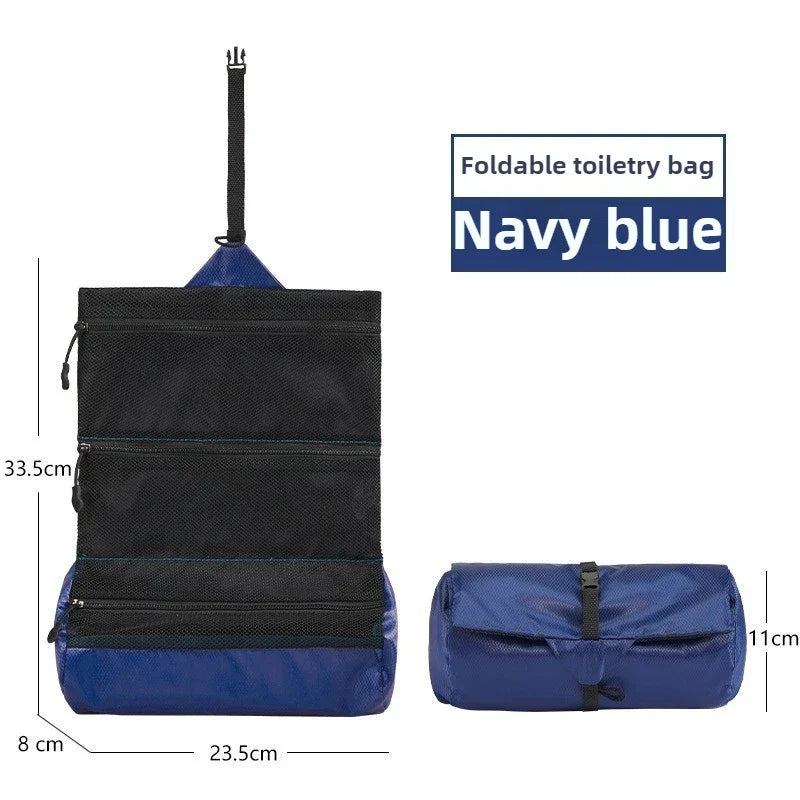 Multi-Functional Men's Travel Toiletry Bag: Compact Foldable Waterproof Organizer for Business Trip Camping Gear
