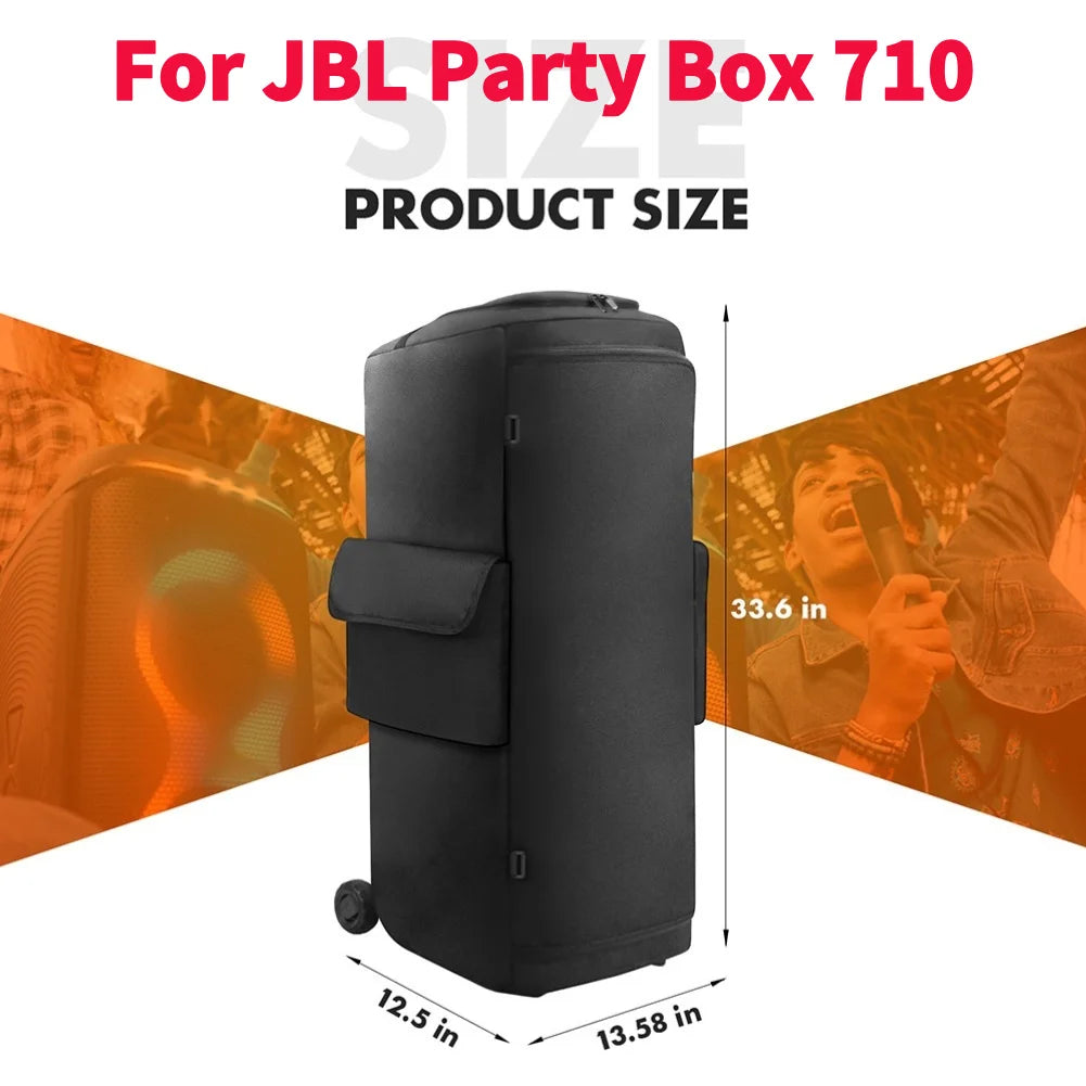 Portable Speaker Dust Case with Mic Pocket For JBL PARTYBOX 520 Speaker Storage Bag Party Speaker Carry Case Double-Sided Cover