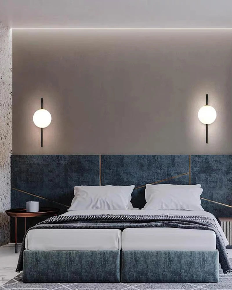 Bedroom LED Wall Lamps with 9W G9 Bulb Hardwired Indoor Frosted Glass Ball Wall Lights Wall Sconce for Bar Kitchen AC110-220V