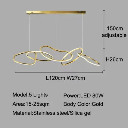 Light luxury LED lustre pendant lights hanging lamps black gold rose gold light for indoor bedroom dining table light fixture