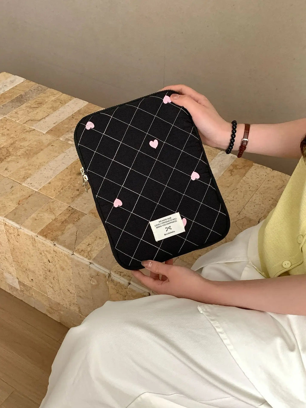 Cute Print Love Embroidery Laptop Bag 11 13.3 14 15 15.6 16 Inch Computer Bag Protection Case Laptop Sleeve Computer Case Bag