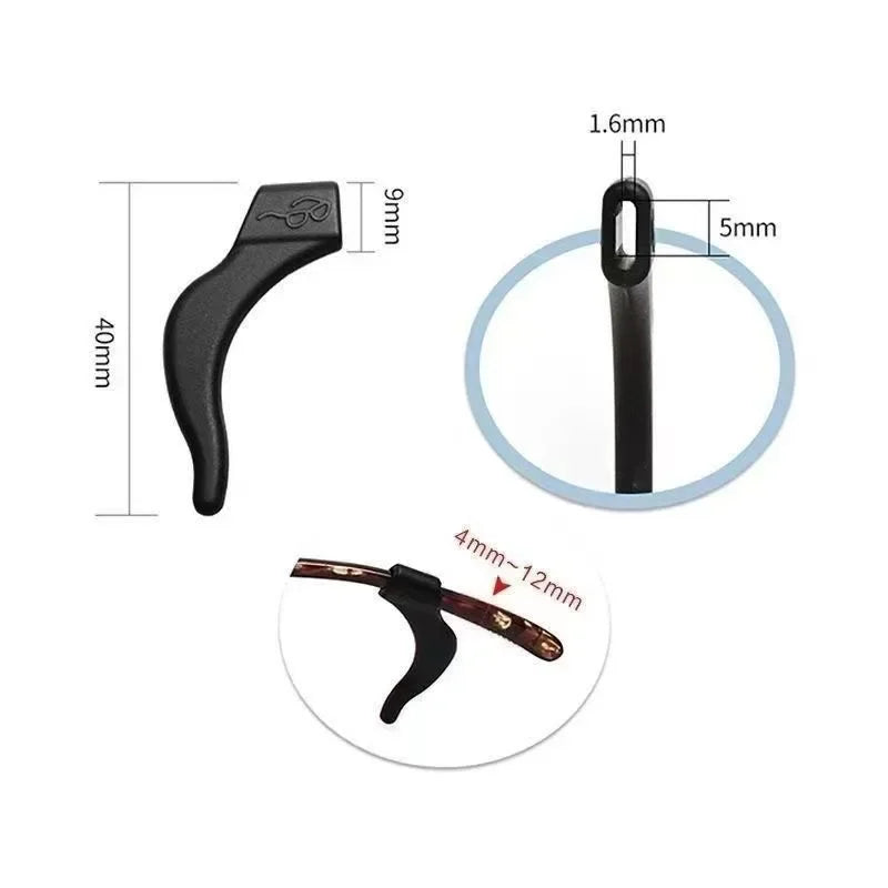 2/40pcs Silicone Ear Hook Anti-slip Glasses Leg Ear Sleeve Bracket Fastener Sunglasses Accessories Grip Anti-fall Eyewear Holder