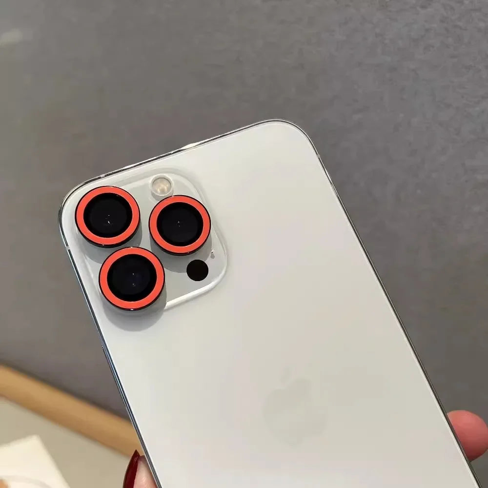 2-3Pcs Luminous Ceramic Camera Protector Film for IPhone 13 14 15 ProMax 15 Plus 13 12 Mini Lens Ring Tempered Glass Glowing Cap