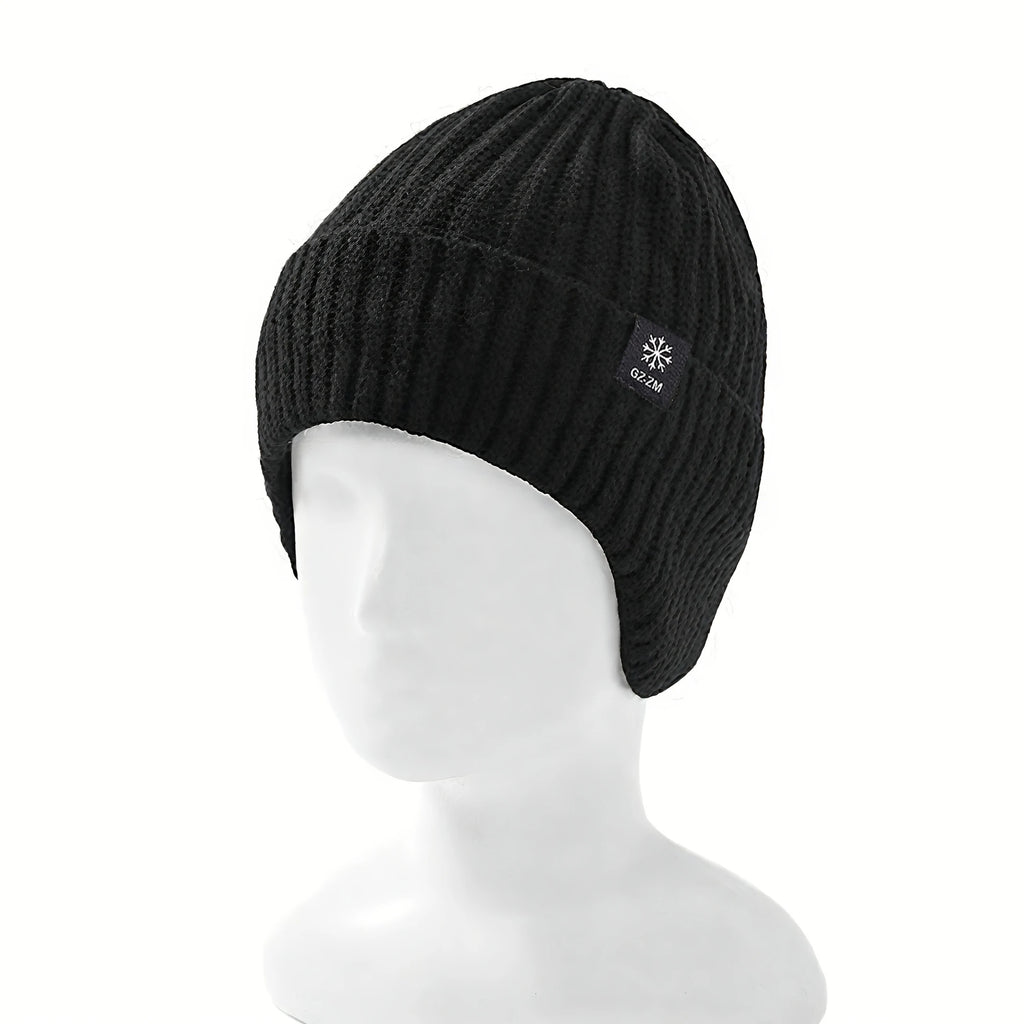 Winter warm woolen hat for middle-aged and elderly people, men's one-piece snowflake ear protection, thickened knitted hat for a