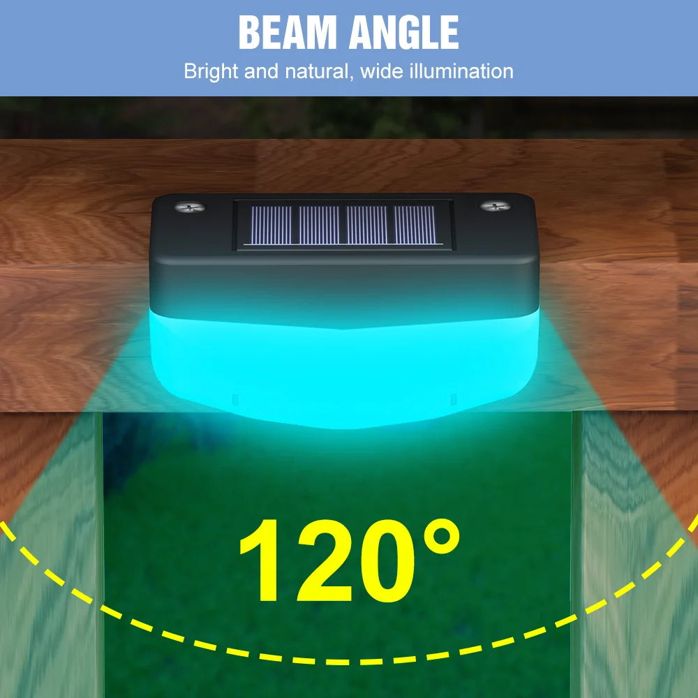 Solar LED Lamp Outdoor Stairs Step Lights Waterproof Garden Courtyard Railing Fence Corridor Atmospheric Decoration Lighting