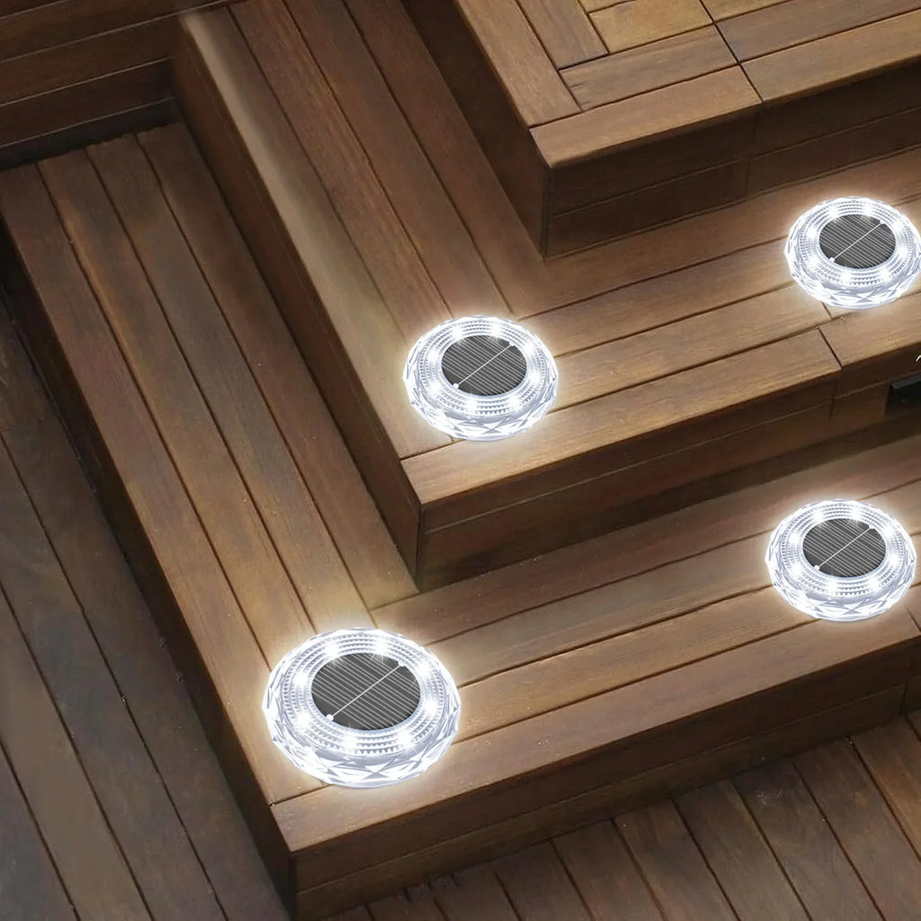 Solar LED Underground Light 8LED Outdoor Lawn Light Waterproof Path Light for Lawn Decoration Garden Terrace Courtyard