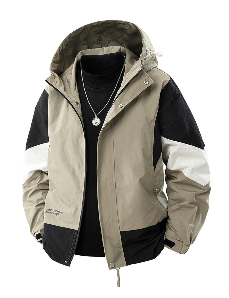 Patchwork Coat Jacket Men 8XL Plus Size Spring Autumn Fashion Casual Patchwork Cargo Jacket Male Big Size Outerwear