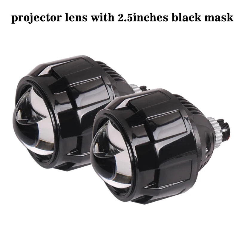 Sanvi Car 2.5'' Bi LED Lenses Hyperboloid Projector Headlights 12V 94W With Angel Eye Mask For H4 H7 9005 9006 Car Accessories