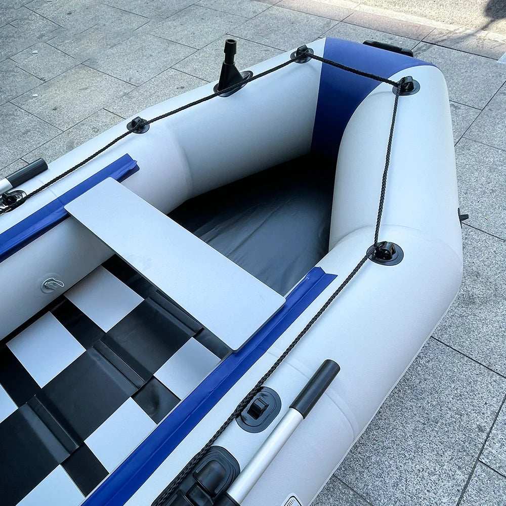 Inflatable PVC Boat Rowing Kayak, 3.3m, 5 Person, Fishing Canoe Dinghy with Accessories for Outdoor Water Sports