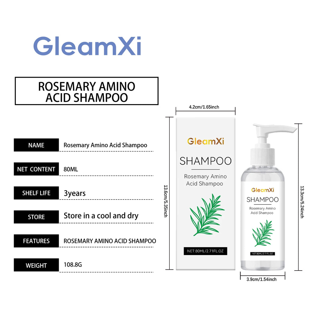 GleamXi Gentle Repair Shampoo Moisturizing Scalp Locking Hair Moisture Anti Frizz Non Irritating Formula Rosemary Hair Shampoo