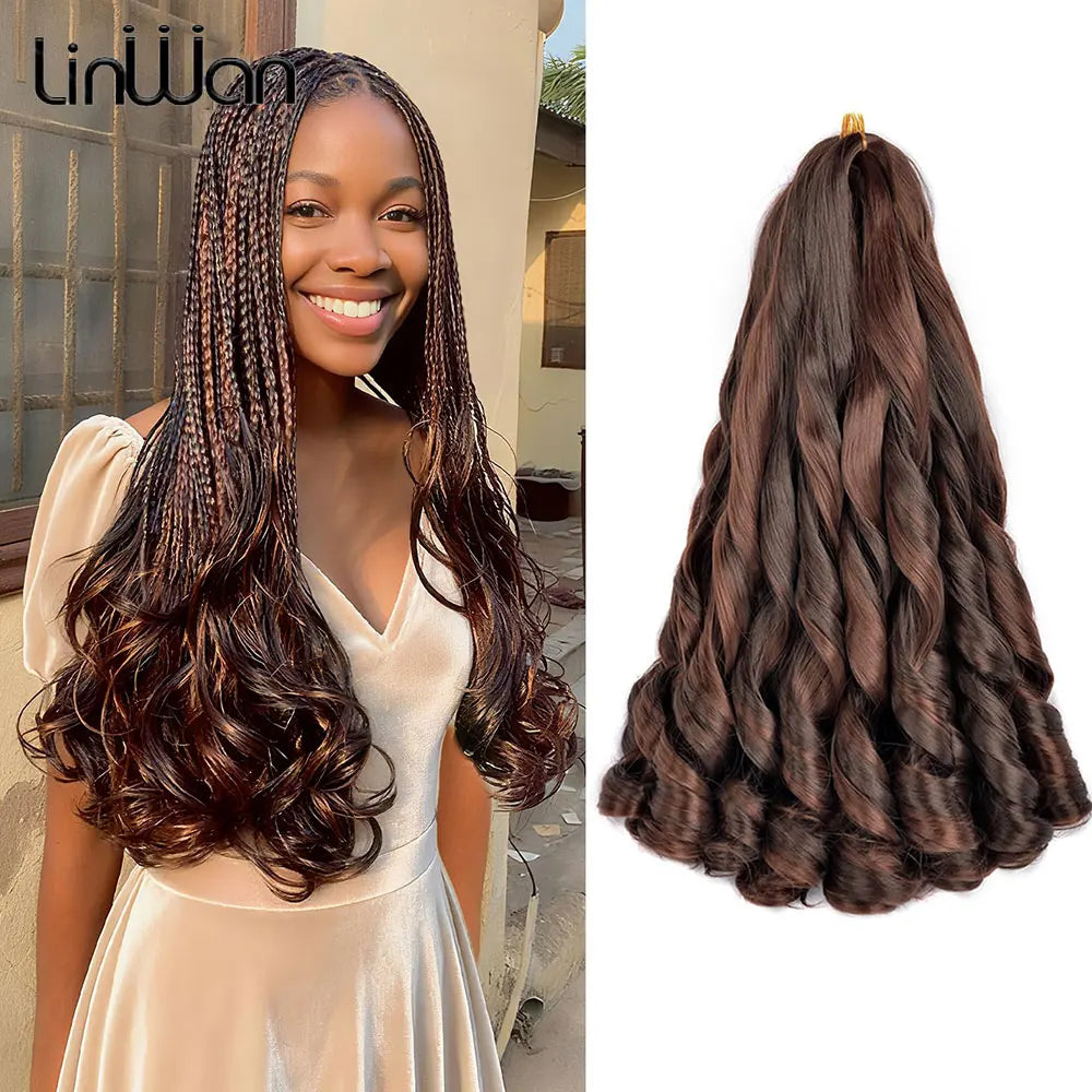 16Inch French Curls Braiding Hair Synthetic Spiral Curls Braids Hair Extensions Pre Stretched Loose Wave Braiding Hair For Women