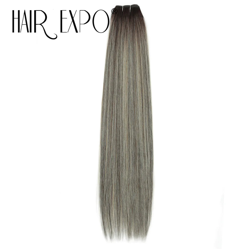 26" Bio Straight Hair Bundles Natural Soft Heat Resistant Fiber Synthetic Fiber Hair Extensions Protein Straight Hair Weave