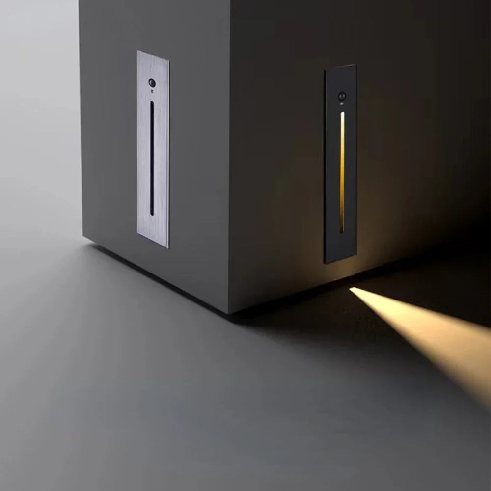 Smart Home Light and Outdoor Corner Wall Light Square Rectangle Staircase Led Step Light Motion Sensor Indoor Decor Wall Lamps